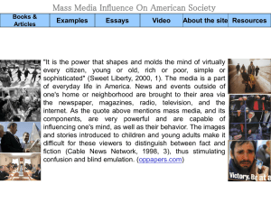 Mass Media Influence On American Society