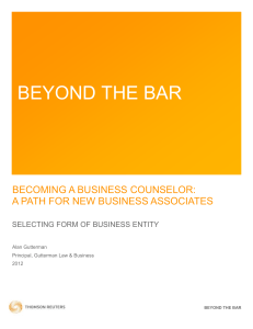 selecting form of business entity