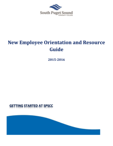 New Employee Orientation Booklet - South Puget Sound Community
