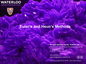 Euler's and Heun's Methods Heun's Method