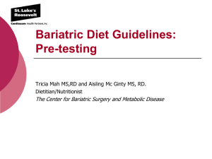 Pre-Admission Testing Bariatric Diet Guidelines