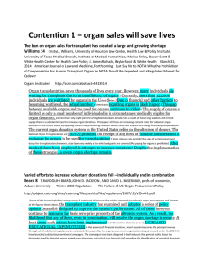 Contention 1 – organ sales will save lives - openCaselist 2015-16