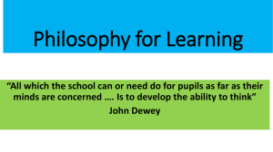 Philosophy for Learning