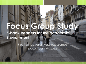 Focus Group Study E-book Readers for the academic