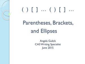 Parentheses, Brackets, And Ellipses