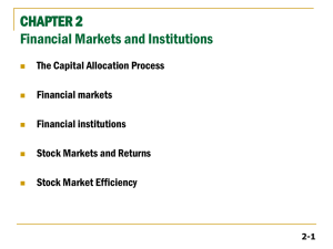 CHAPTER 5 Financial Markets and Institutions