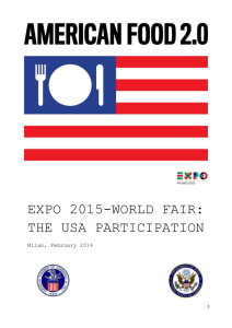 EXPO 2015-WORLD FAIR: THE USA PARTICIPATION Milan
