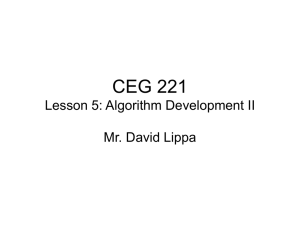 Algorithm Development II