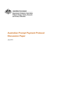 Australian Prompt Payment Protocol Discussion Paper