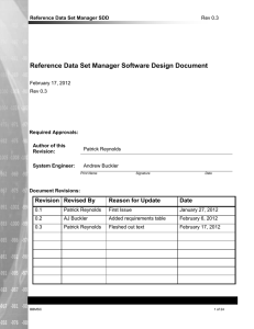 Reference Data Set Manager (RDSM) Software Design - QI