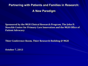 Partnering with Patients and Families in Research