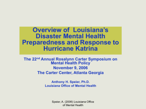 Overview of Louisiana's Disaster Mental Health