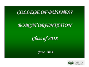 CoB Goals and Assumptions - Ohio University College of Business