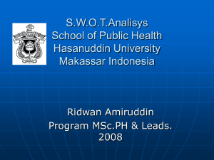 SWOT Analysis School Of Public Health Hasanuddin University