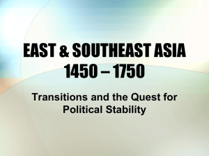 EAST ASIA 1450 – 1750