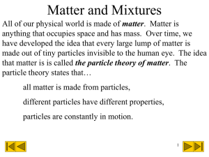 3a. The Particle Theory - Advanced