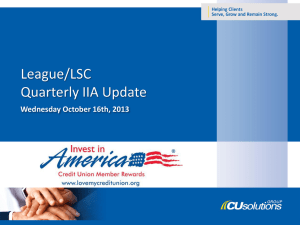 League/LSC Quarterly IIA Update