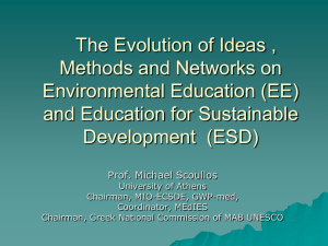 The Evolution of Ideas , Methods and Networks on Environmental