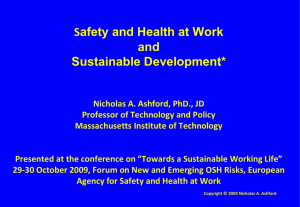 Presentation Ashford - European Agency for Safety & Health at