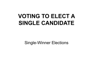 VOTING TO ELECT A SINGLE CANDIDATE