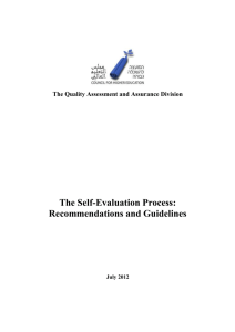 Chapter 5 - The Self-Evaluation Process, Summary and Conclusions