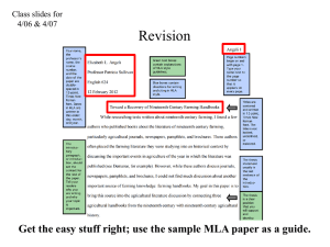 use the sample MLA paper as a guide.