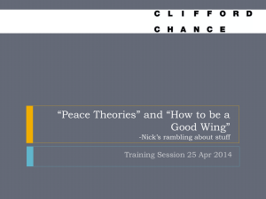 Peace Theories* and *How to be a Good Wing