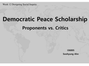 week 12: Democratic Peace Scholarship