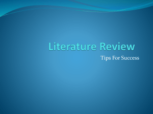 Literature Review - Lauri Anderson Alford