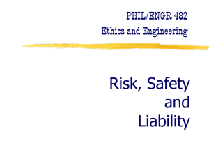 Risk, Safety and Liability