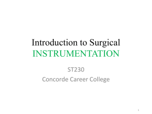 Introduction to Surgical INSTRUMENTATION