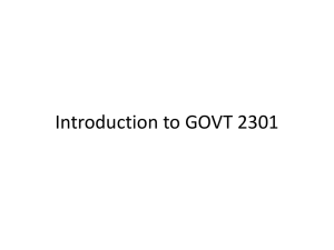 Introduction to GOVT 2301