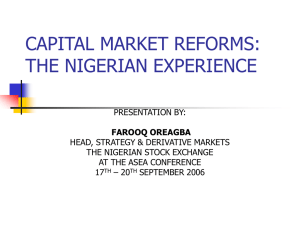 capital market reforms: the nigerian experience