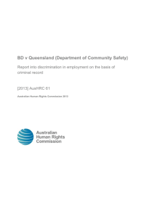 "BD v Queensland (Department of Community Safety)"