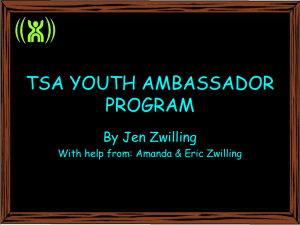 TSA YOUTH AMBASSADOR PROGRAM - Tourette Association of