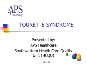 tourette's syndrome - Southwestern PA Health Care Quality Unit