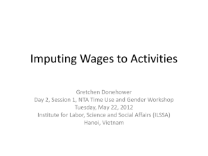 Imputing wages to activities, calculating the TU production age