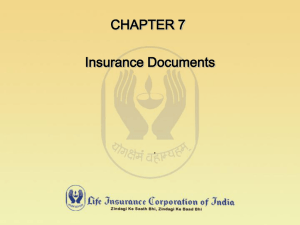 Insurance Documents THE LIFE INSURANCE CONTRACT