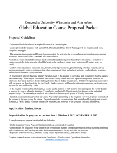 Global Ed Proposal Packet - Concordia University Wisconsin