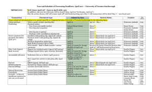 Year-end Schedule of Processing Deadlines, April 2011 – University