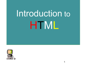 Introduction to HTML