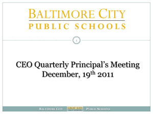Slide 1 - Baltimore City Public School System