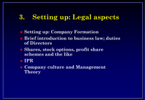 3. Setting up: Legal aspects