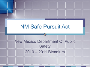 Legal Aspects of Pursuit - NMDPS Law Enforcement Academy