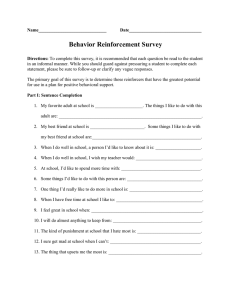 Behavior Reinforcement Survey