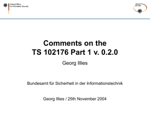 Comments on the TS 102176 Part 1 v. 0.2.0