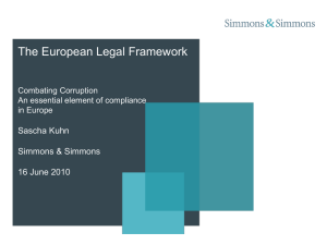 Combating Corruption - the European Legal Framework