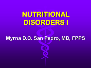 Nutritional Disorders I