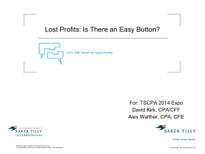 Lost Profits Calculations * Methods and Procedures