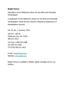 Bright Future Fall 2015 Word - Oklahoma Library for the Blind and